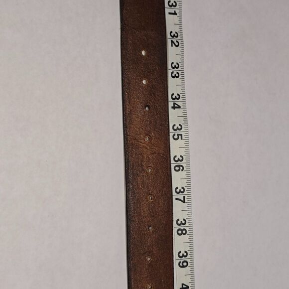 Vintage Tooled Leather & Brass Guitar Belt and Belt Buckle Made In U.S.A. - Picture 8 of 12